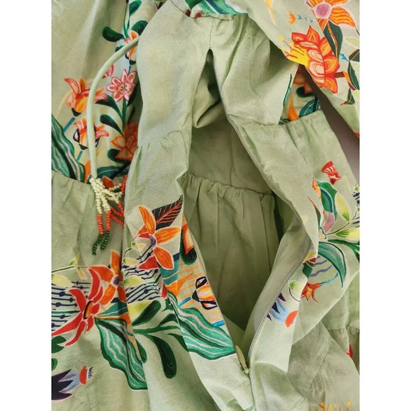 NWT Farm Rio Anthropologie Off-The-Shoulder Tiered Floral Midi Dress XS #9G423 - Picture 11 of 11